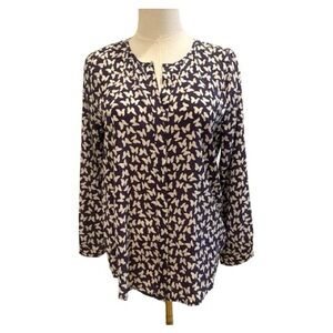 Joie 100% Silk Blouse - Purple with White Butterfly’s